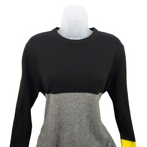 Sisley Color Block Sweater‎ Wool Blend Crew Neck Pullover Top Womens M
